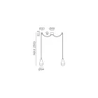 Lampe à Suspension Double en Fer et Verre Fabriquée en Italie - Nuageux Viadurini