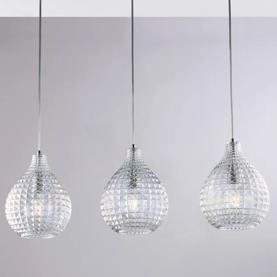 Lampe élégante en verre et métal, fabriquée en Italie pour des intérieurs raffinés - Atlas Viadurini