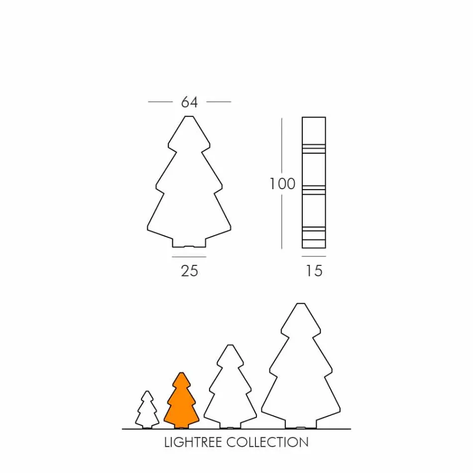 Lampe d'extérieur décorative Slide Lightree Sapin de Noël fabriqué en Italie Viadurini