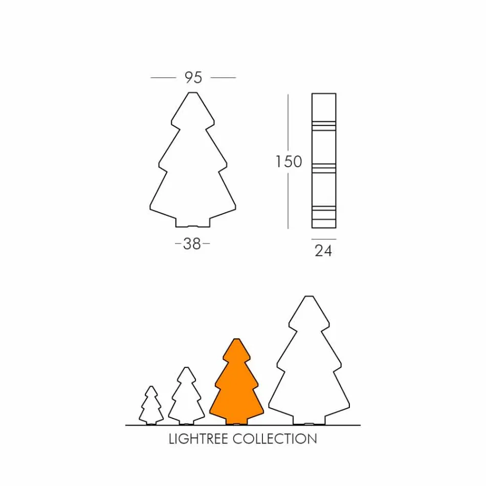 Lampe d'extérieur décorative Slide Lightree Sapin de Noël fabriqué en Italie Viadurini