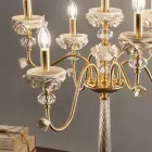 Flambeaux Lampe Classique 7 Lumières en Porcelaine et Verre Soufflé - Eteria Viadurini