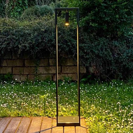 Lampadaire de jardin LED en fer et aluminium Made in Italy - Torretta Viadurini