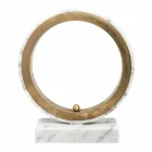 Lampe en Marbre de Carrare Blanc et Laiton Made in Italy 2 Dimensions - Nazife Viadurini