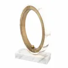 Lampe en Marbre de Carrare Blanc et Laiton Made in Italy 2 Dimensions - Nazife Viadurini