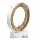 Lampe en Marbre de Carrare Blanc et Laiton Made in Italy 2 Dimensions - Nazife Viadurini