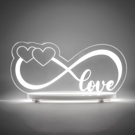 Infinito Amore Lampe en Plexiglas Transparent Made in Italy - Forever Viadurini