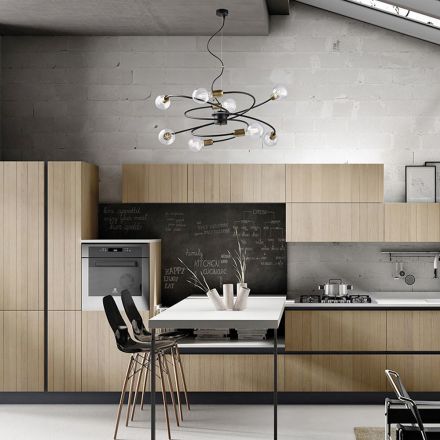 Lampe en verre et métal fabriquée en Italie pour les espaces raffinés – Venere Viadurini