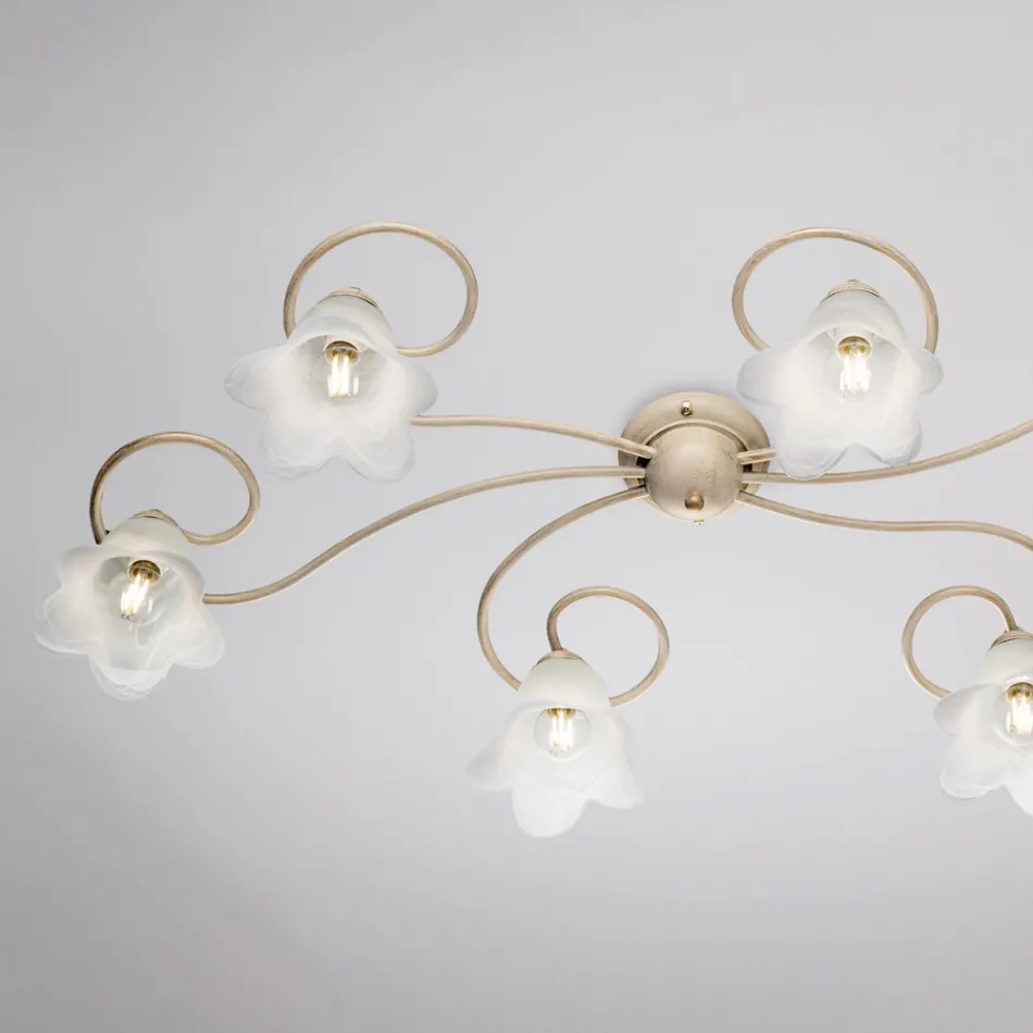 Lampe Cometa en verre et métal, fabriquée en Italie, pour intérieurs raffinés. Viadurini