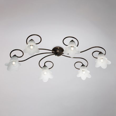 Lampe Cometa en verre et métal, fabriquée en Italie, pour intérieurs raffinés. Viadurini