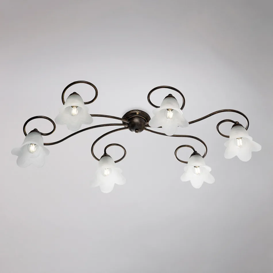 Lampe Cometa en verre et métal, fabriquée en Italie, pour intérieurs raffinés. Viadurini