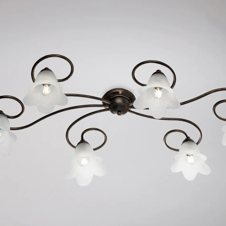 Lampe Cometa en verre et métal, fabriquée en Italie, pour intérieurs raffinés. Viadurini