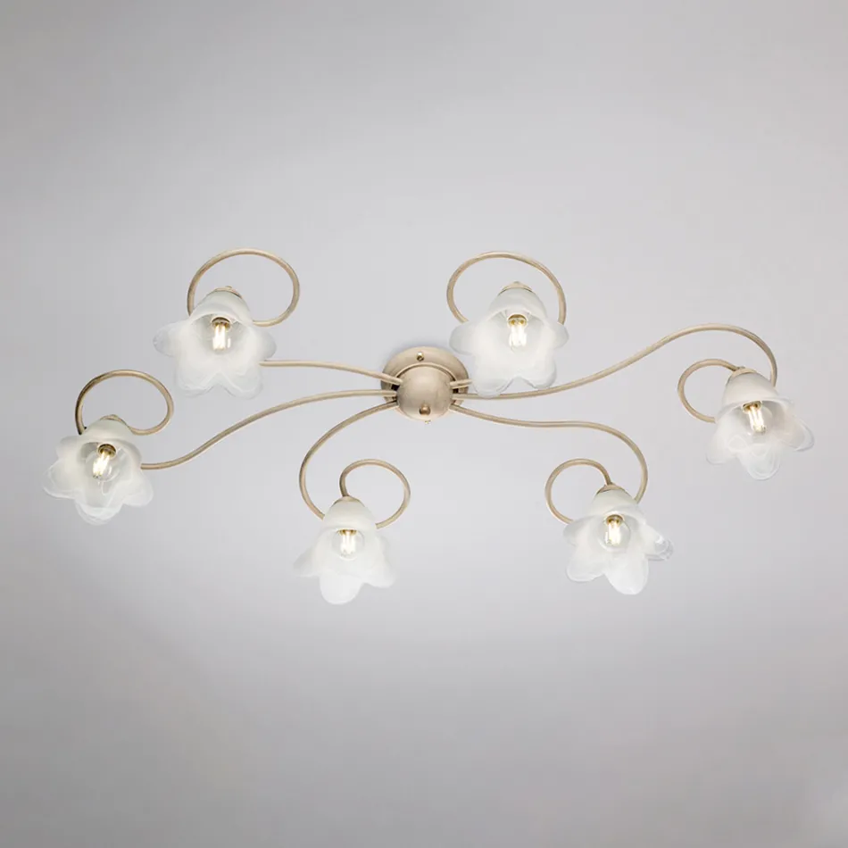 Lampe Cometa en verre et métal, fabriquée en Italie, pour intérieurs raffinés. Viadurini