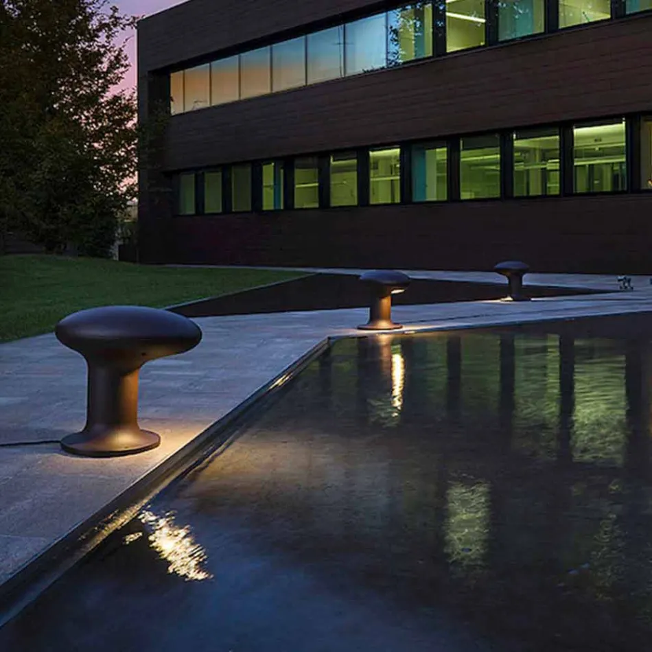 Lampe de jardin à LED en fonte grise ou marron - Bitta par Il Fanale Viadurini