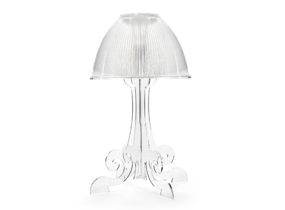 Lampe de table Led en plexiglas transparent Made in Italy - Odette Viadurini