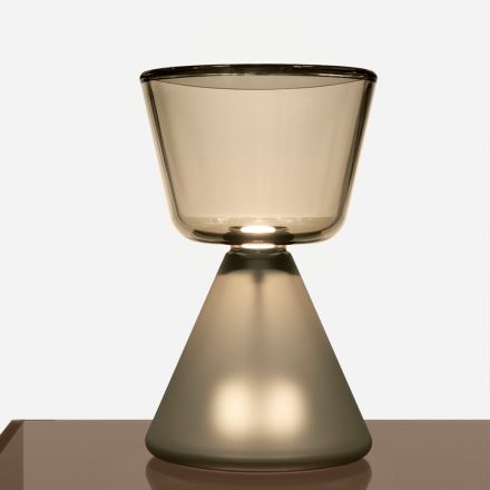 Lampe de table LED en verre soufflé de Murano, fabriquée en Italie - Isola Viadurini