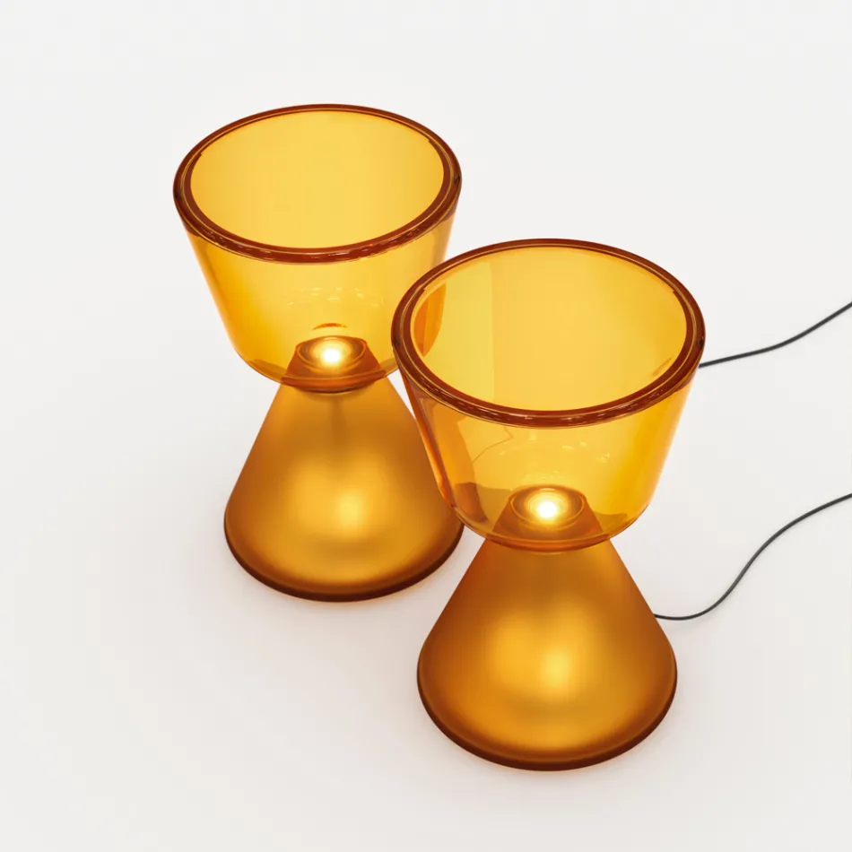 Lampe de table LED en verre soufflé de Murano, fabriquée en Italie - Isola Viadurini