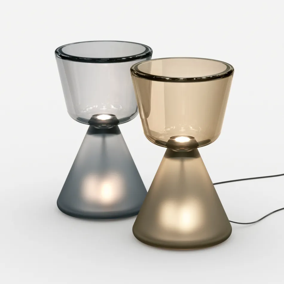 Lampe de table LED en verre soufflé de Murano, fabriquée en Italie - Isola Viadurini