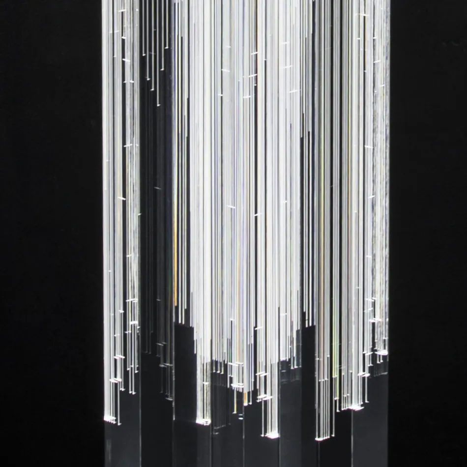 Lampadaire Led Cristal Acrylique Satiné Design Triptyque - Crystol Viadurini