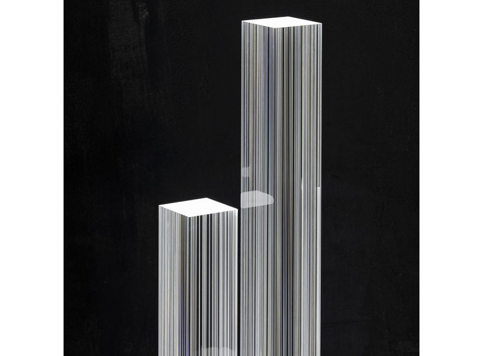 Lampadaire Led Cristal Acrylique Satiné Design Triptyque - Crystol Viadurini