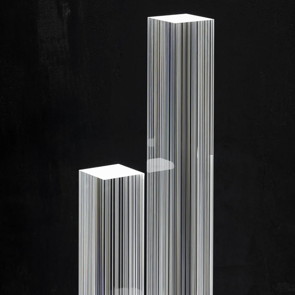Lampadaire Led Cristal Acrylique Satiné Design Triptyque - Crystol Viadurini