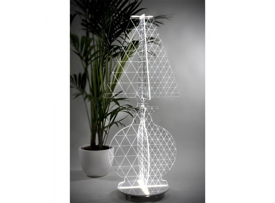 Lampadaire moderne en plexiglas marqué au laser 3 tailles - Raissa Viadurini