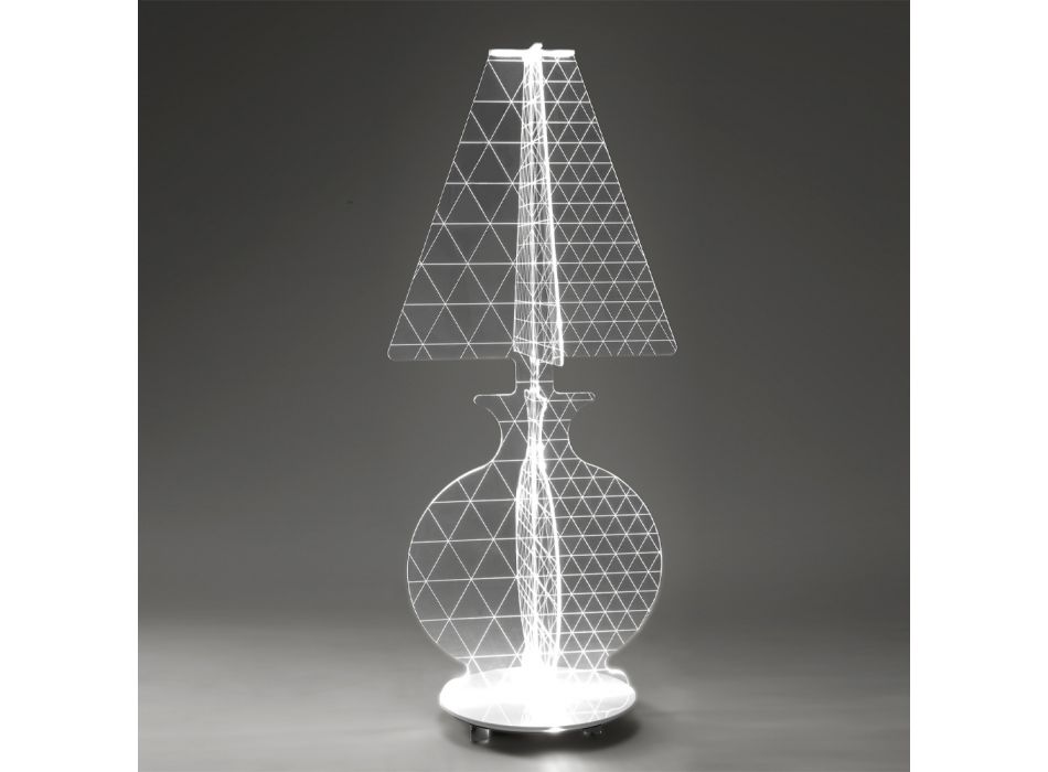 Lampadaire moderne en plexiglas marqué au laser 3 tailles - Raissa Viadurini