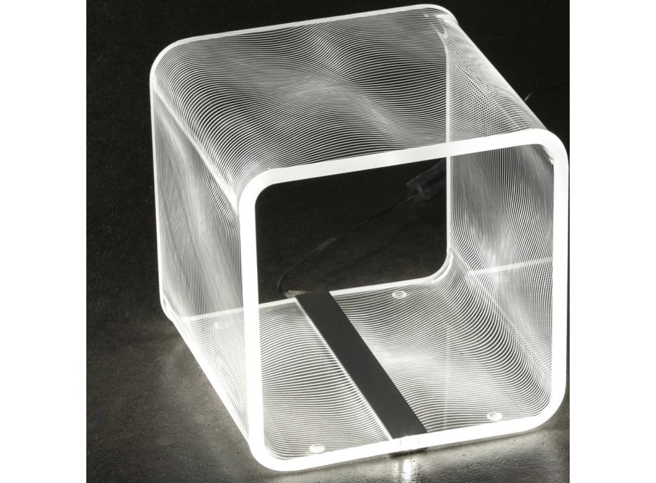 Lampe Led Décor Laser Cristal Acrylique Transparent - Robiola Viadurini