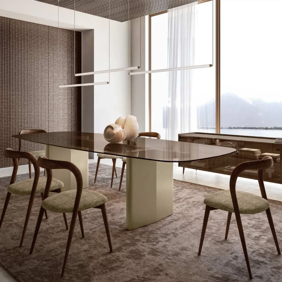 Lampe LED moderne en verre côtelé au design exclusif, fabriquée en Italie - Lys Viadurini