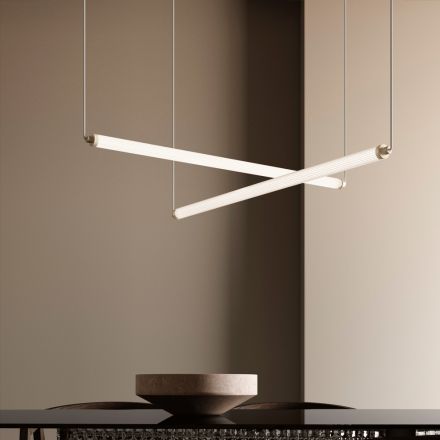 Lampe LED moderne en verre côtelé au design exclusif, fabriquée en Italie - Lys Viadurini
