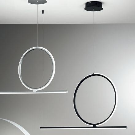 Lampe LED Suspendue Dimmable en Métal Argent, Or ou Noir - Marmore Viadurini