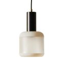 Lampe LED à Suspension en Aluminium Noir et Verre Blanc Made in Italy - Zelo