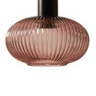 Lampe LED à Suspension en Aluminium Noir et Verre Rose Made in Italy - Illumino Viadurini