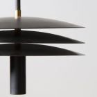 Lampe LED suspendue en fer avec détails en laiton Made in Italy - Comeo Viadurini