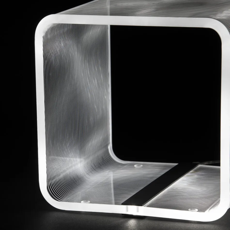 Lampe Led Lumineux Transparent Acrylique Table Basse Décor Laser - Robiola Viadurini