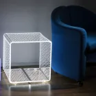 Lampe Led Lumineux Transparent Acrylique Table Basse Décor Laser - Robiola Viadurini