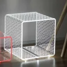 Lampe Led Lumineux Transparent Acrylique Table Basse Décor Laser - Robiola Viadurini