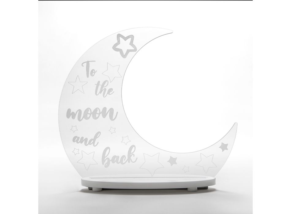 Lampe de table Luna en plexiglas transparent Made in Italy - Moonlamp Viadurini