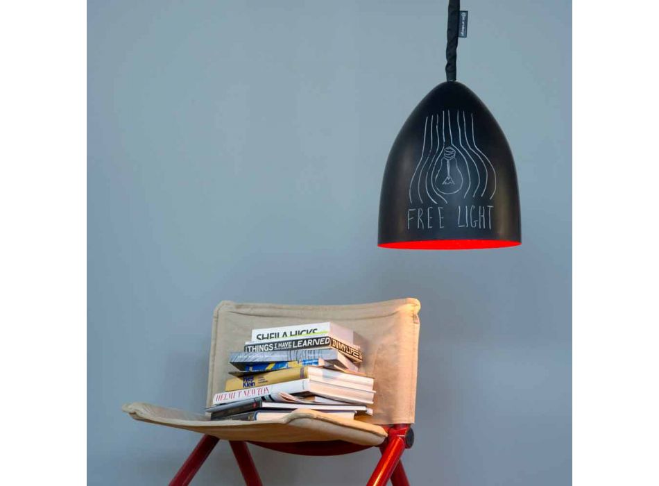 Lampe à suspension moderne In-es.artdesign Flower S Resin tableau noir Viadurini