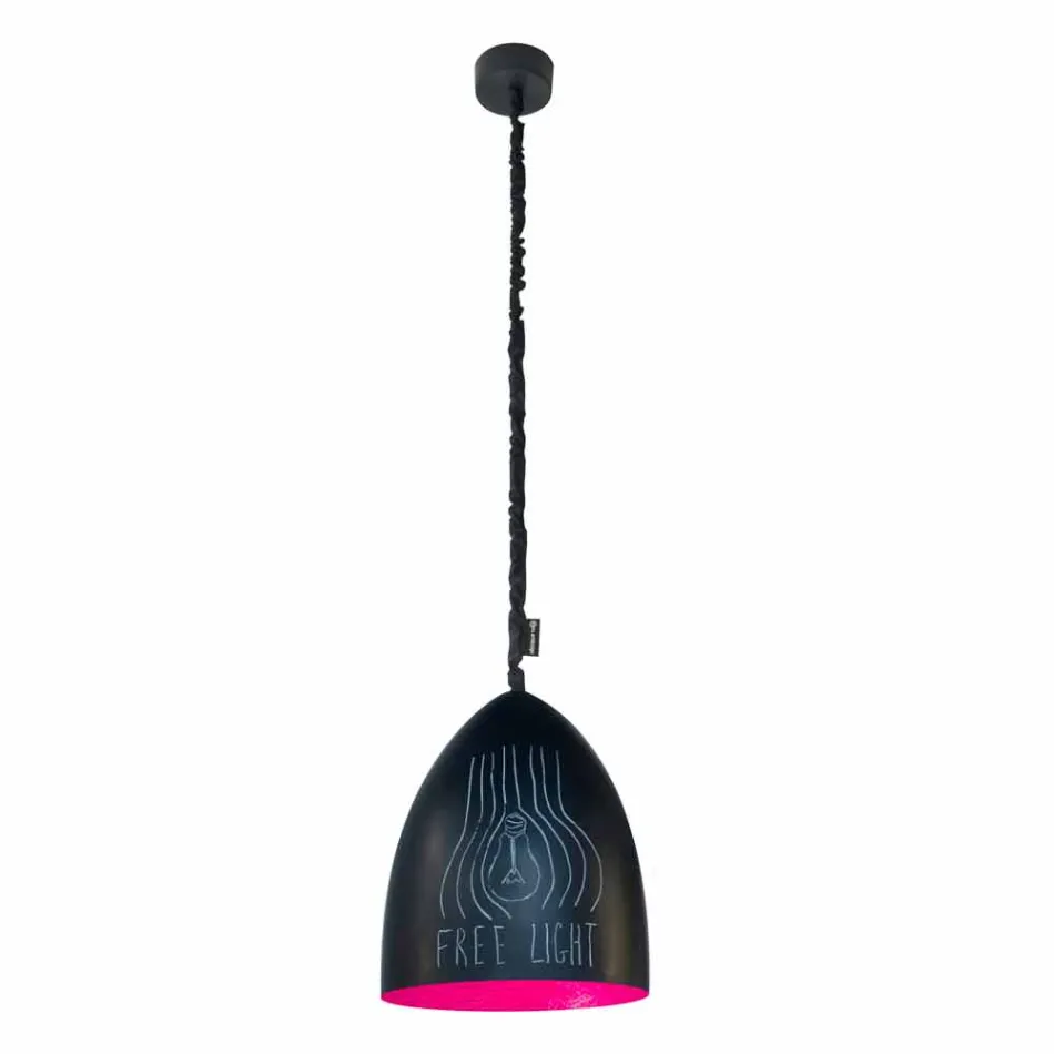 Lampe à suspension moderne In-es.artdesign Flower S Resin tableau noir Viadurini