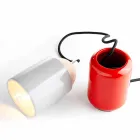 Lampe de table moderne en céramique et bois de hêtre fabriqué en Italie, Asie Viadurini