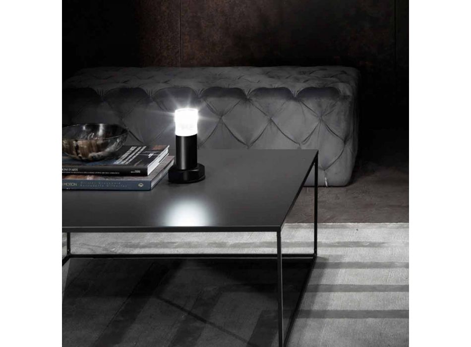 Lampe moderne en métal noir et plexiglas transparent Made in Italy - Dalbo Viadurini