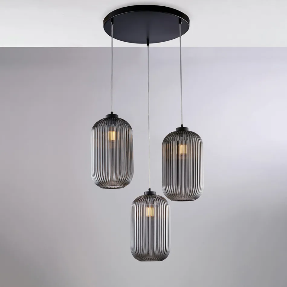 Lampe moderne en verre et métal fabriquée en Italie, idéale pour toutes les pièces - Aquila Viadurini