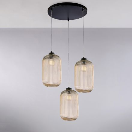Lampe moderne en verre et métal fabriquée en Italie, idéale pour toutes les pièces - Aquila Viadurini
