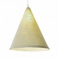 Lampe à suspension moderne In-es.artdesign Jazz Stripe en laine colorée