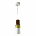 Lampe à suspension moderne en laiton et céramique fabriqué en Italie, Asie Viadurini