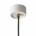 Lampe à suspension moderne en laiton et céramique fabriqué en Italie, Asie Viadurini