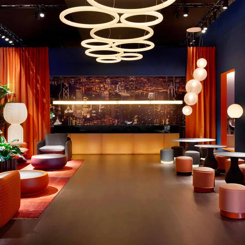 Lampe à suspension ronde moderne en polyéthylène Made in Italy - Slide Giotto Viadurini