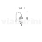 Applique d'extérieur de style vintage en aluminium fabriquée en Italie - Empire Viadurini