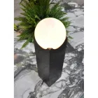 Lampe rectangulaire avec sphère blanche et base en marbre fabriquée en Italie - Koshi Viadurini
