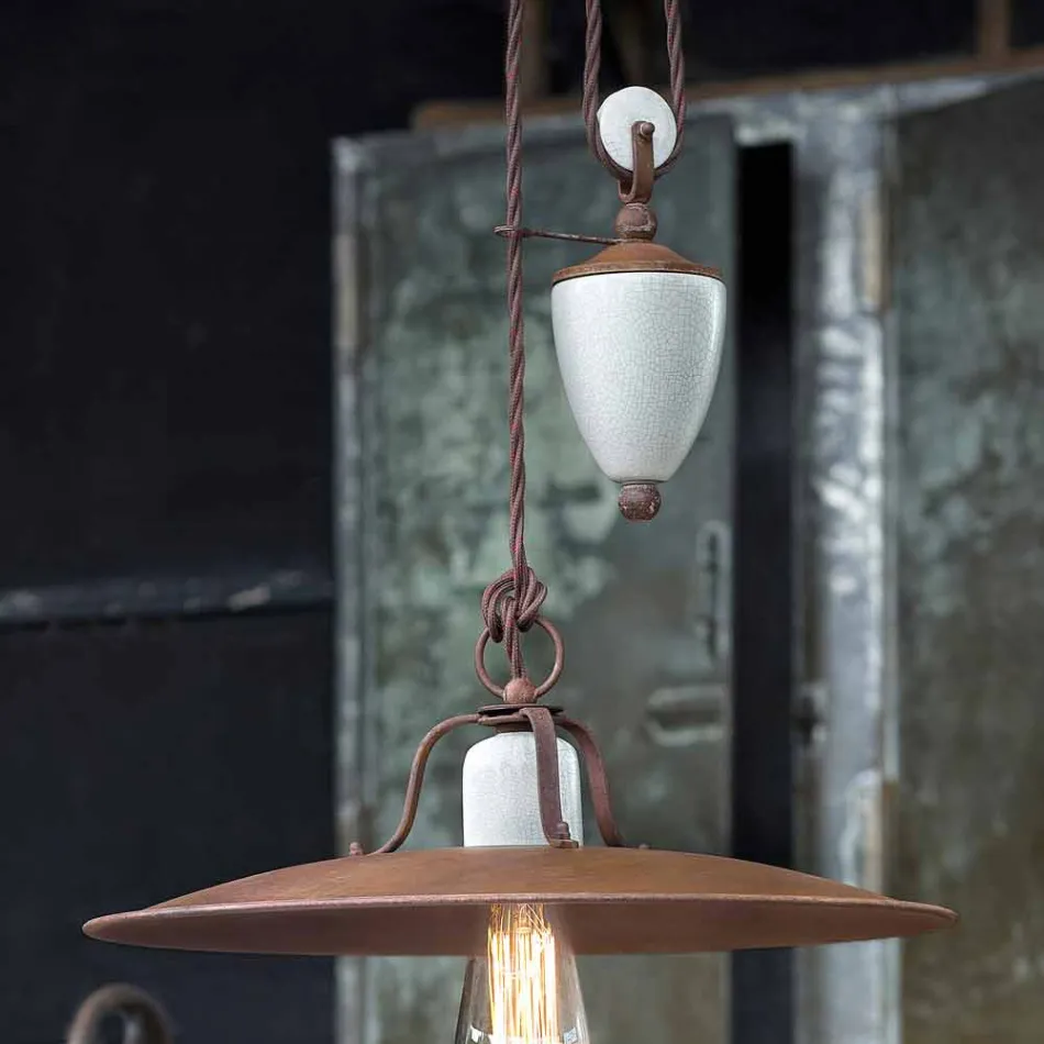 artisanat et descendre en céramique de la lampe et le métal Kristen Ferroluce Viadurini